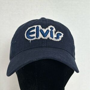 Elvis Presley Navy Blue Graceland Distressed Baseball Cap Hat Strap dad hat NWT